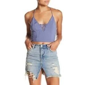 Free People The Century Brami Top Chambray Blue Size L